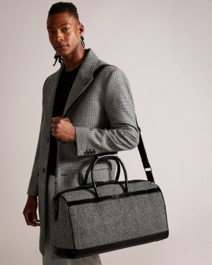 Ted Baker Andersn Herringbone Men's Duffle Bags Black | 901587-DPL