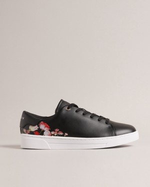 Ted Baker Arlita Floral Printed Cupsole Women's Sneakers Black | 385721-BMS