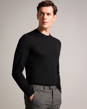 Ted Baker Carnby LS Core Crew Neck Men's Sweaters Navy | 460531-DNP