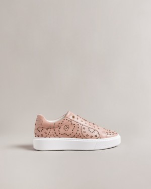 Ted Baker Cwisp Laser Cut Platform Women's Sneakers Pink | 695024-IQW