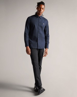 Ted Baker Fonik LS Poplin Men's Shirts Navy | 786930-ATI