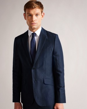 Ted Baker Lancej Slim Fit Organic Fibre Men's Jackets Navy | 280596-IAZ