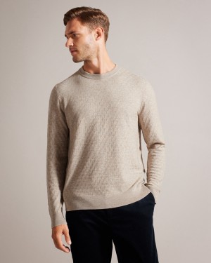 Ted Baker Loung Ls T Stitch Crew Neck Men's Sweaters Navy | 240516-AMI