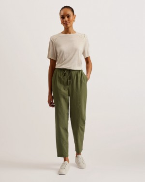 Ted Baker Morasco Slim Cut Ankle Length Women's Joggers Khaki | 564307-RFM