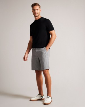 Ted Baker Tura Regular Fit Dogtooth Men's Shorts Black | 392157-WOT