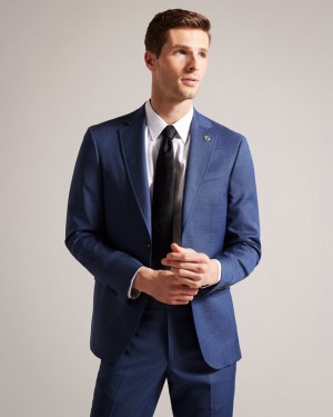 Ted Baker Upsalaj Mix Men's Suit Navy | 796124-MAC