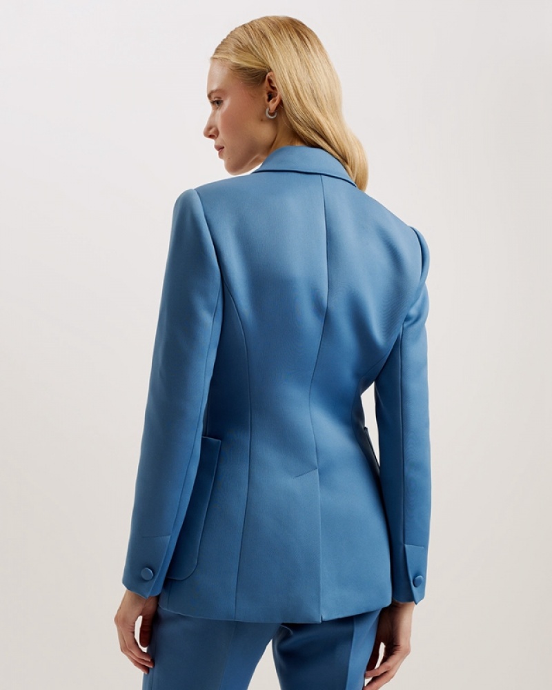 Ted Baker Akenij Single Breasted Tailored Women's Blazers Blue | 285019-PMH