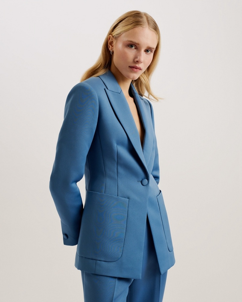 Ted Baker Akenij Single Breasted Tailored Women\'s Blazers Blue | 285019-PMH