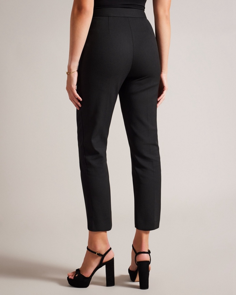 Ted Baker Ariaalt Tuxedo Pats with Side Zips Women's Pants Black | 516784-EUN