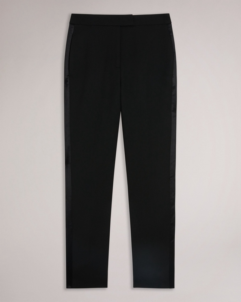 Ted Baker Ariaalt Tuxedo Pats with Side Zips Women's Pants Black | 516784-EUN