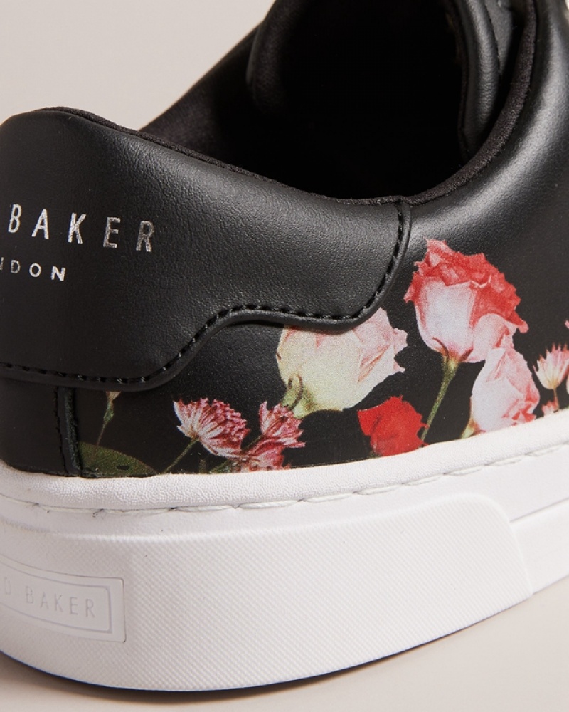 Ted Baker Arlita Floral Printed Cupsole Women's Sneakers Black | 385721-BMS