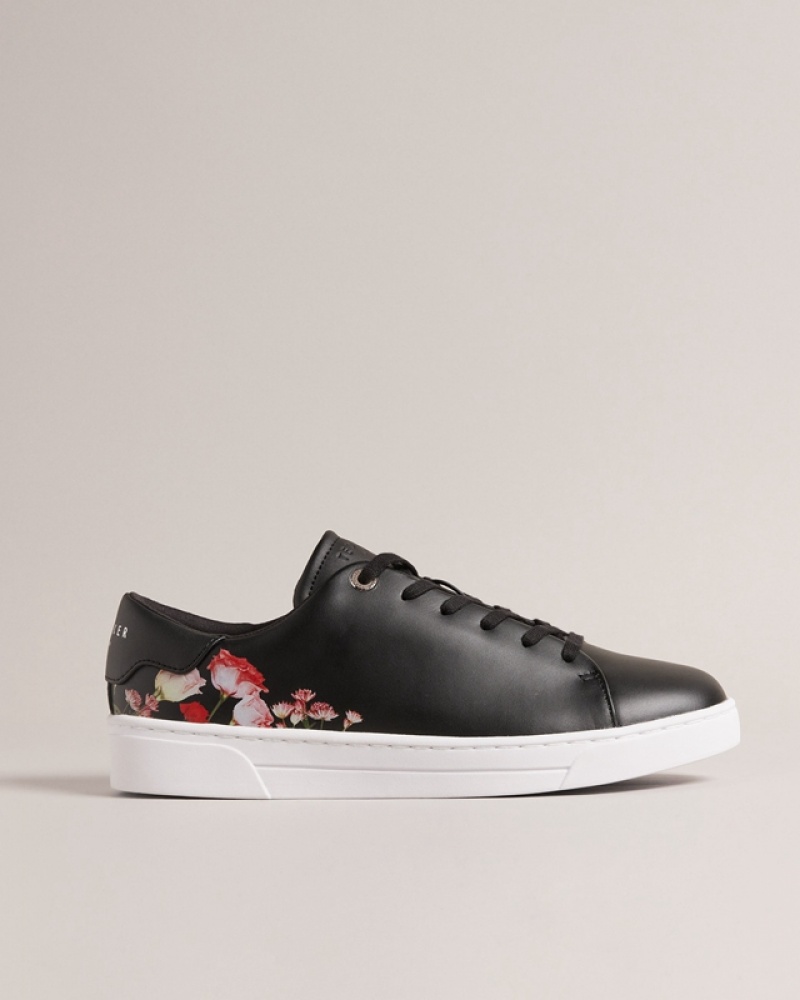 Ted Baker Arlita Floral Printed Cupsole Women\'s Sneakers Black | 385721-BMS