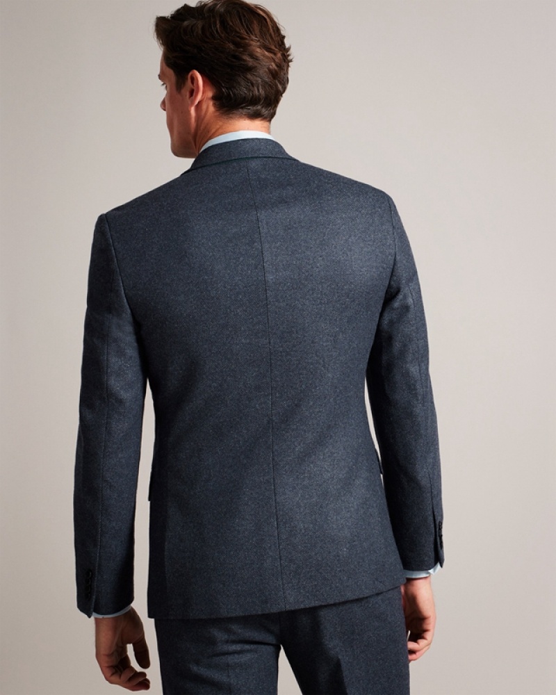 Ted Baker Arthurj Wool Blend Twill Men's Jackets Navy | 327608-CQB