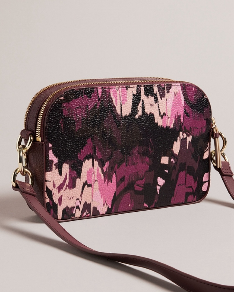 Ted Baker Beatti Camo Print Women's Crossbody Bag Burgundy | 853471-JLS