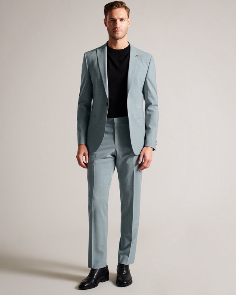 Ted Baker Benonjs Seafoam Sharkskin Men's Jackets Grey | 063781-TYO