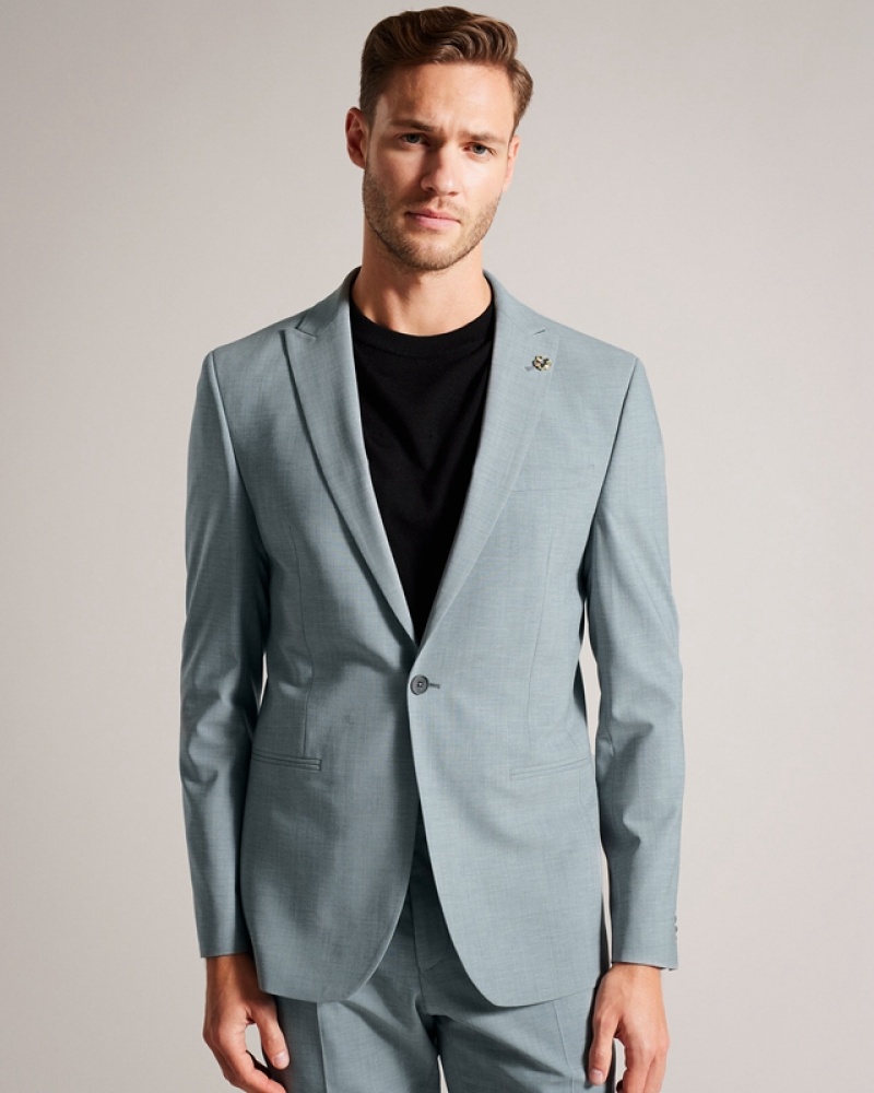 Ted Baker Benonjs Seafoam Sharkskin Men\'s Jackets Grey | 063781-TYO