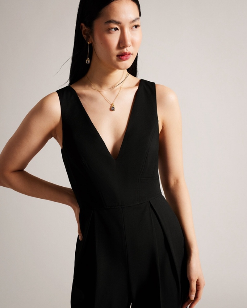 Ted Baker Bettsee Tailored Sleeveless Women's Jumpsuit Black | 124069-AID