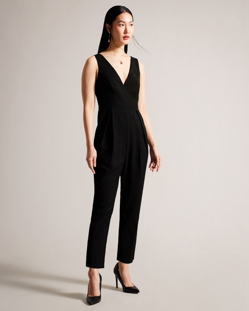 Ted Baker Bettsee Tailored Sleeveless Women\'s Jumpsuit Black | 124069-AID