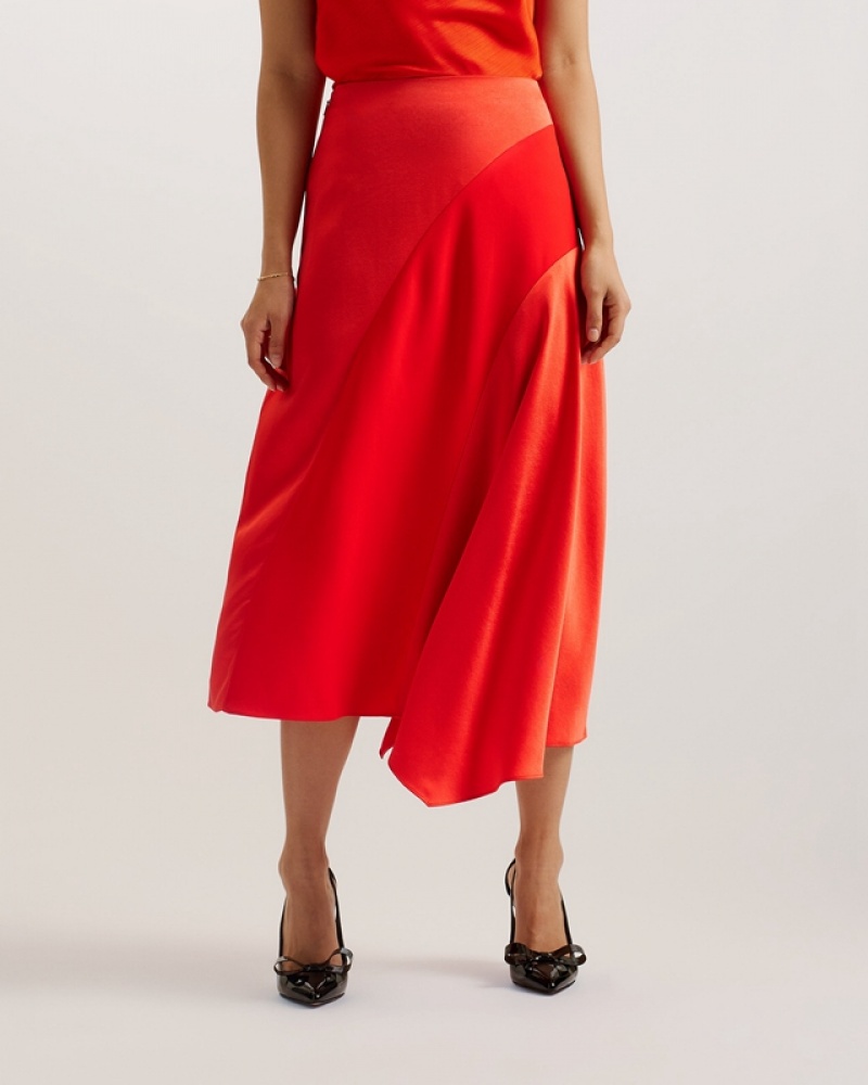 Ted Baker Bolsena Asymmetric Mini Women's Skirts Red | 240375-VNI