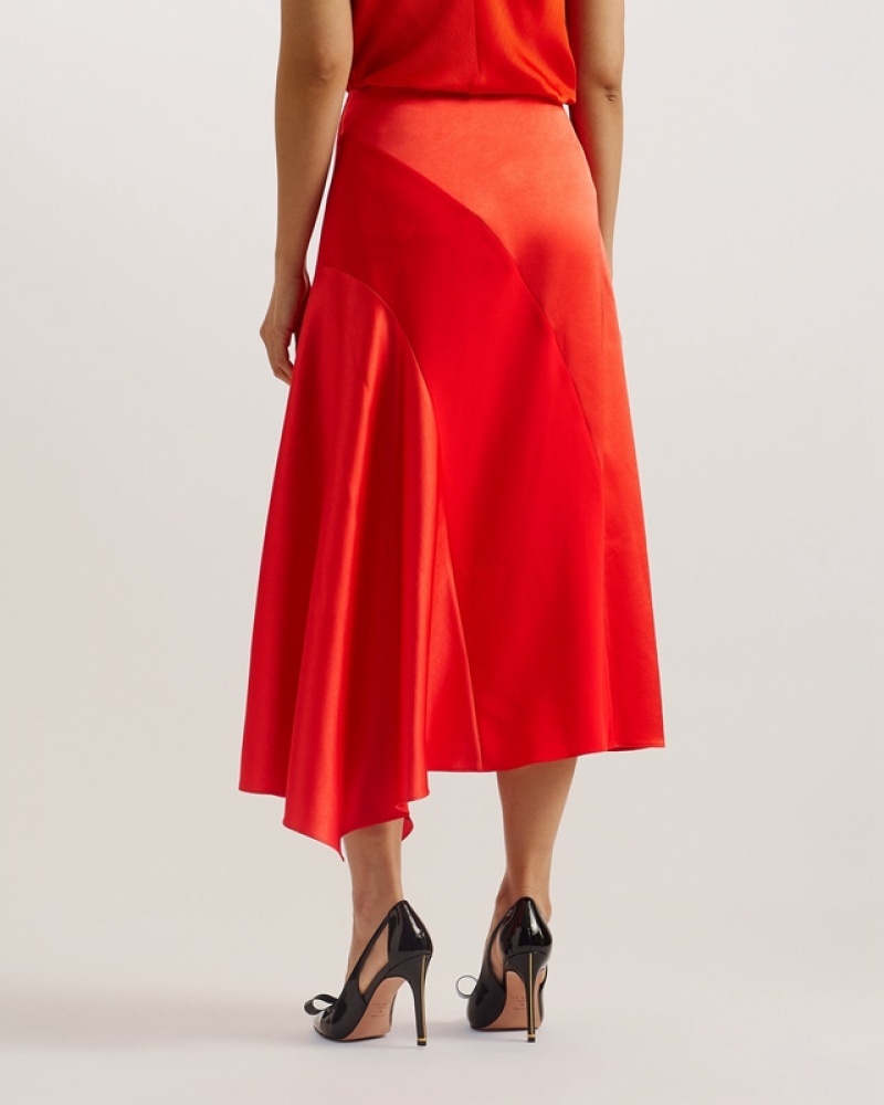 Ted Baker Bolsena Asymmetric Mini Women's Skirts Red | 240375-VNI