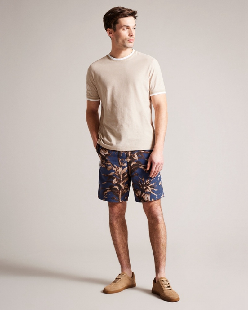 Ted Baker Canriya Printed Men\'s Shorts Navy | 749526-UTL