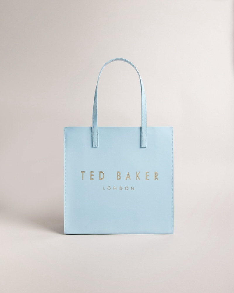 Ted Baker Crinkon Large Crinkle Texture Women's Tote Bags Blue | 214978-QGU