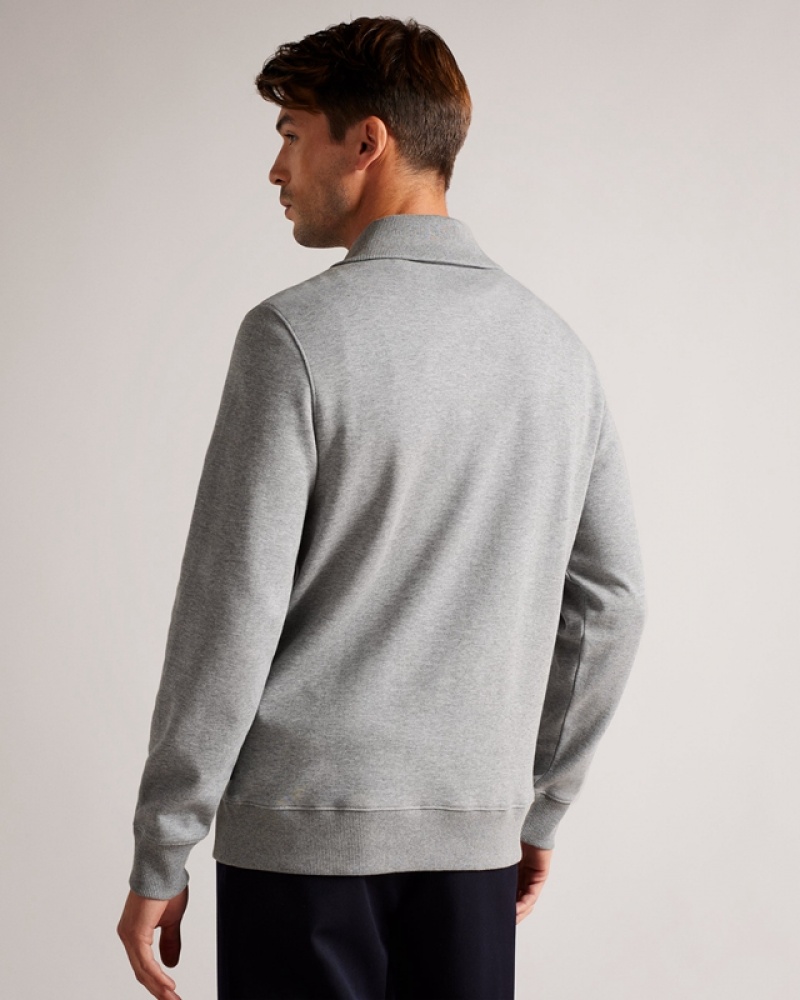 Ted Baker Ecos LS Regular Zip Funnel Neck Men's Sweaters Grey | 501239-HDA