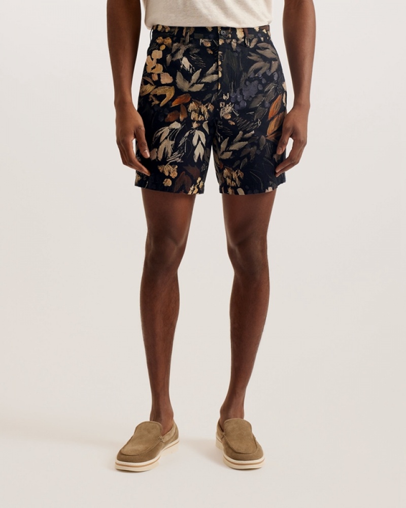 Ted Baker Emilios Printed Floral Men's Shorts Black | 107529-BAY