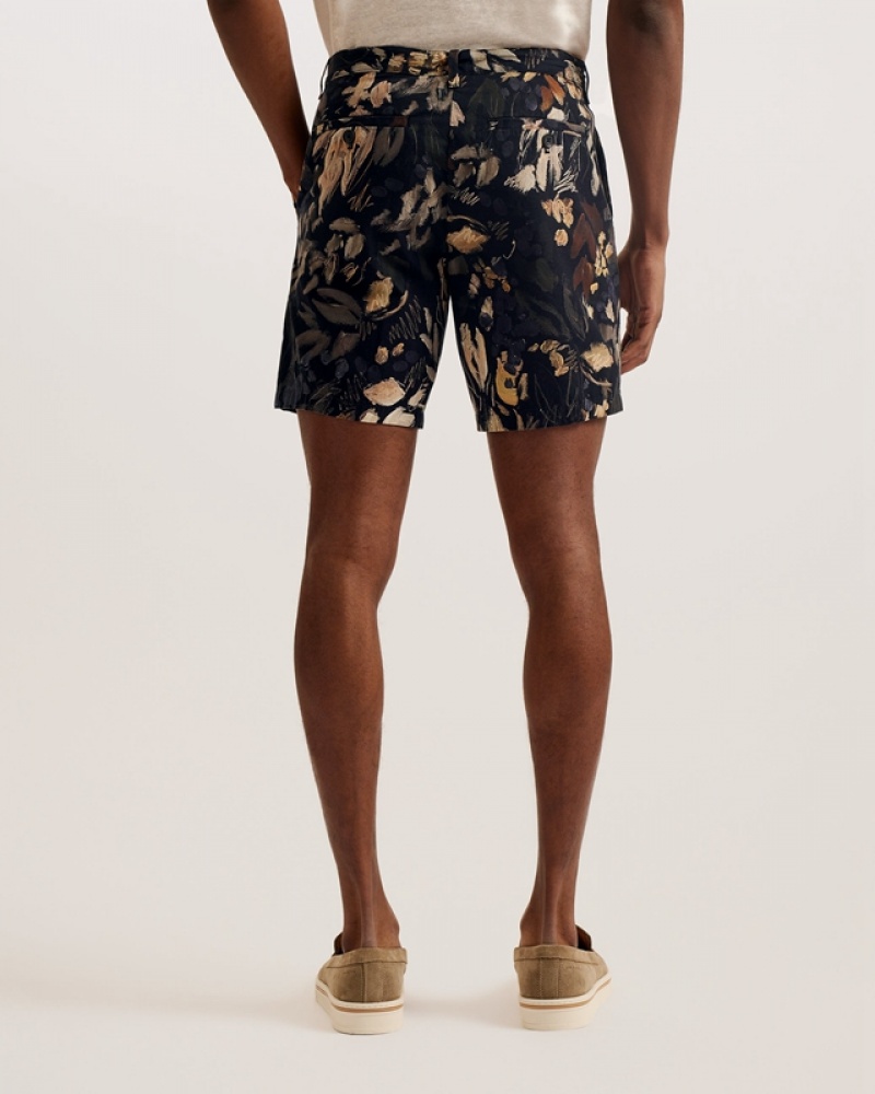 Ted Baker Emilios Printed Floral Men's Shorts Black | 107529-BAY