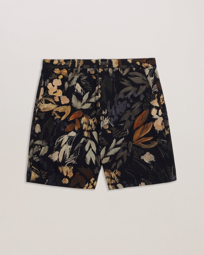 Ted Baker Emilios Printed Floral Men's Shorts Black | 107529-BAY