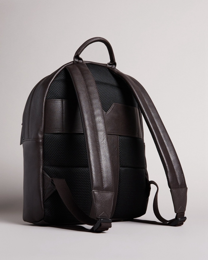 Ted Baker Esentle Striped PU Men's Backpacks Black | 725946-EOP