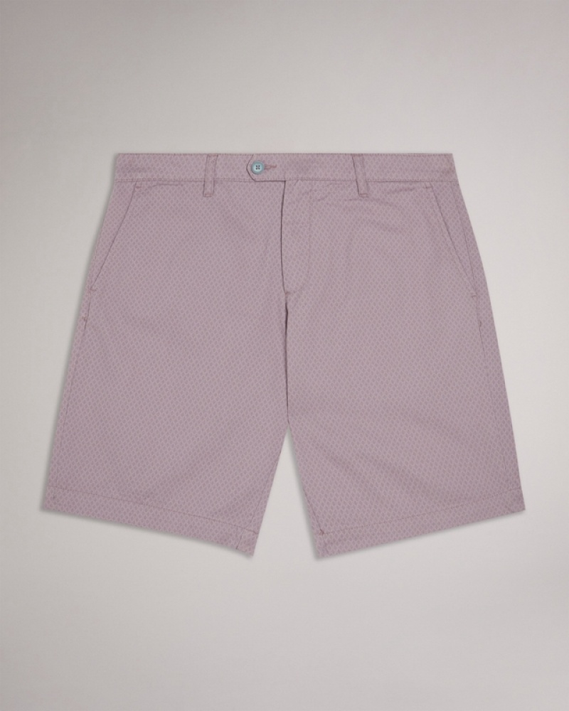 Ted Baker Estate Mini Geo Print Men's Shorts Purple | 387960-INF