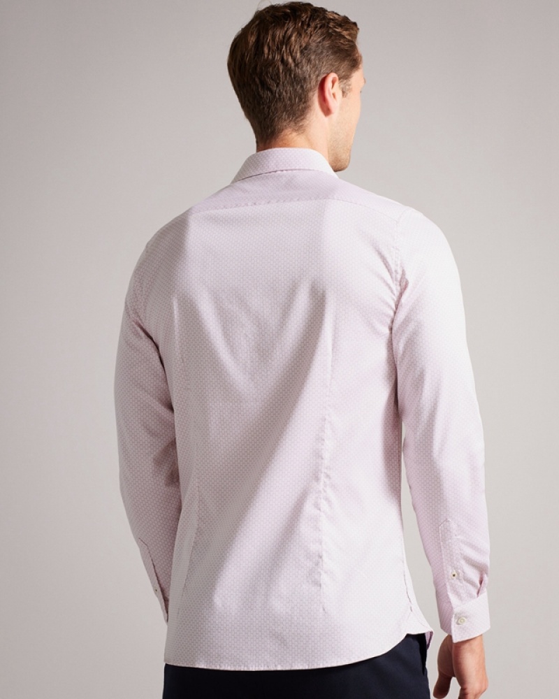 Ted Baker Faenza LS Geo Men's Shirts Pink | 409851-WTZ