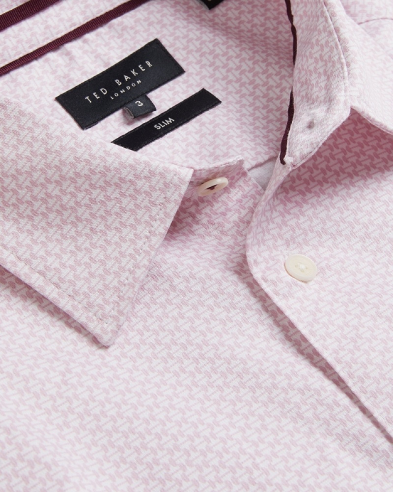 Ted Baker Faenza LS Geo Men's Shirts Pink | 409851-WTZ