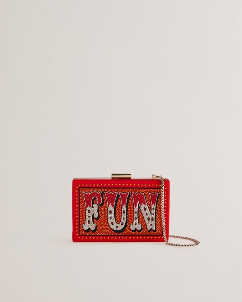 Ted Baker Funia Fun Box Women\'s Clutch Bags Red | 283704-VEI