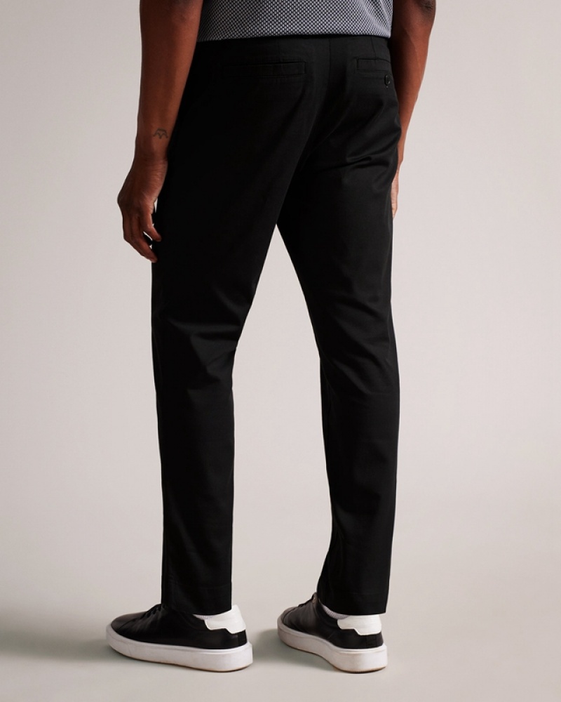 Ted Baker Genbee Casual Relaxed Chinos Men's Pants Black | 794152-BMS