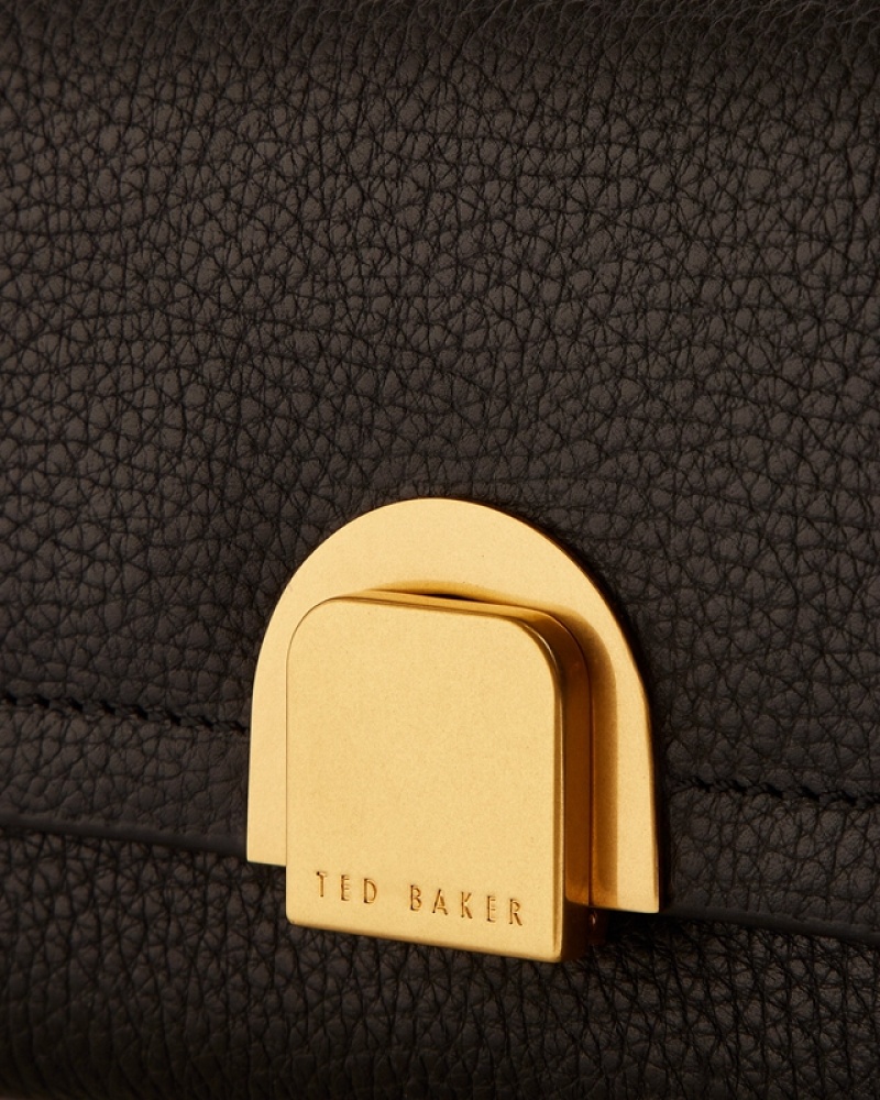 Ted Baker Imieldi Lock Detail Fold over Women's Clutch Bags Black | 734250-NWB