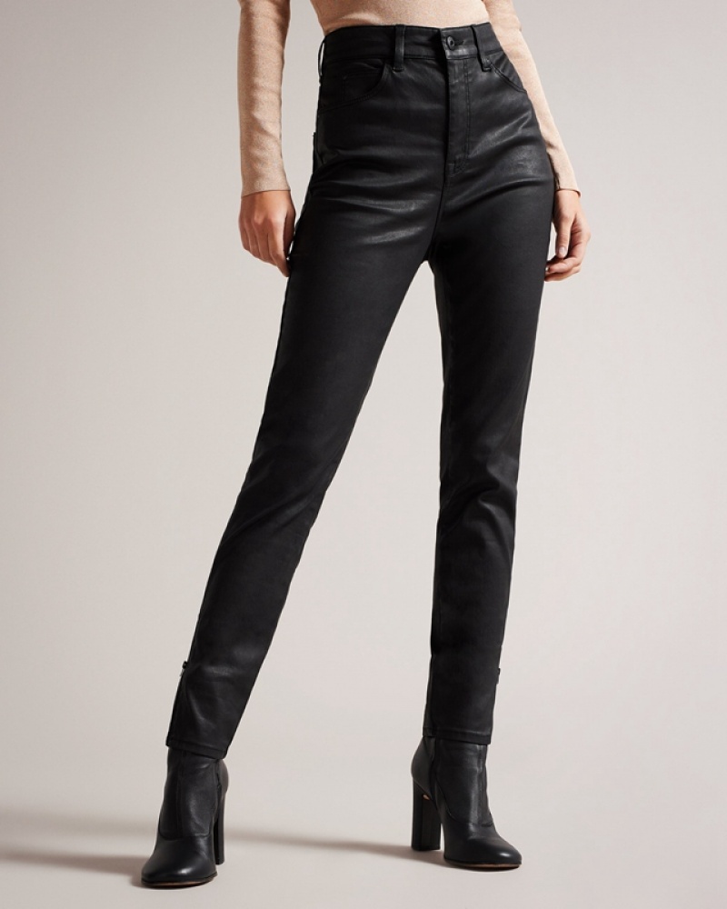 Ted Baker Jazmynn Satin Stretch Skinny Women's Jeans Black | 702864-KMA