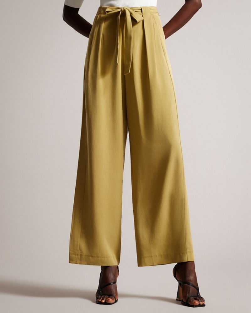 Ted Baker Jemila Wide Leg Women's Pants Khaki | 439056-HGD