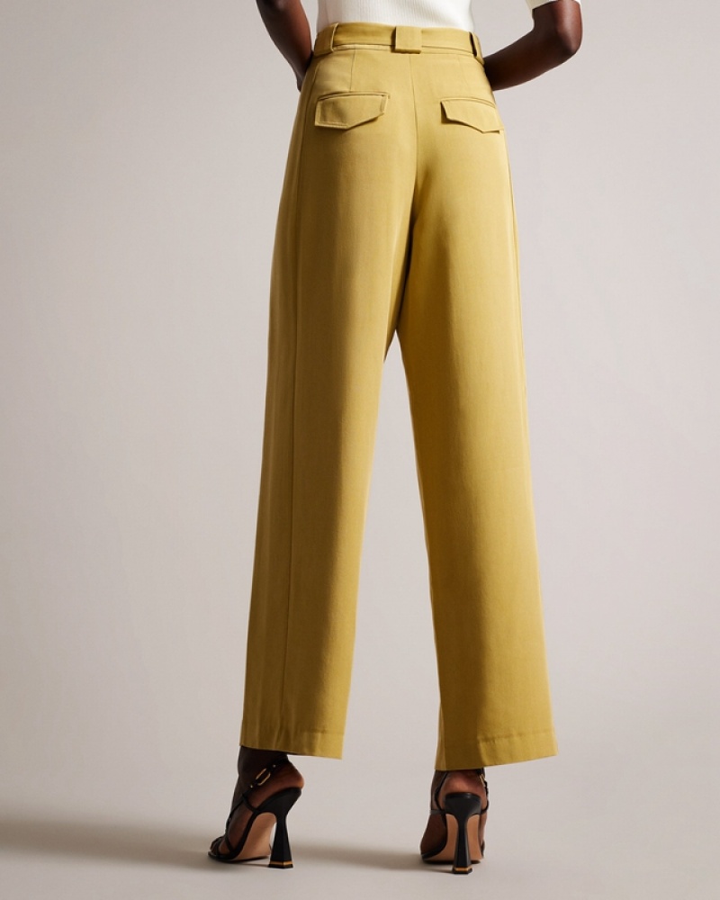 Ted Baker Jemila Wide Leg Women's Pants Khaki | 439056-HGD