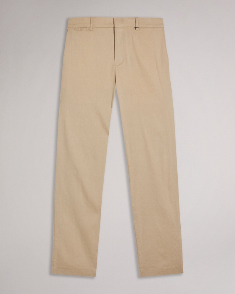 Ted Baker Kimmel Linen Blend Half Elasticated Men's Pants Grey | 196842-OXD