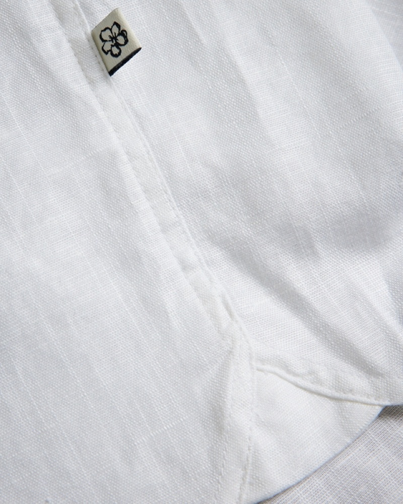 Ted Baker Kingfrd Short Sleeve Linen Men's Shirts White | 340961-VAO