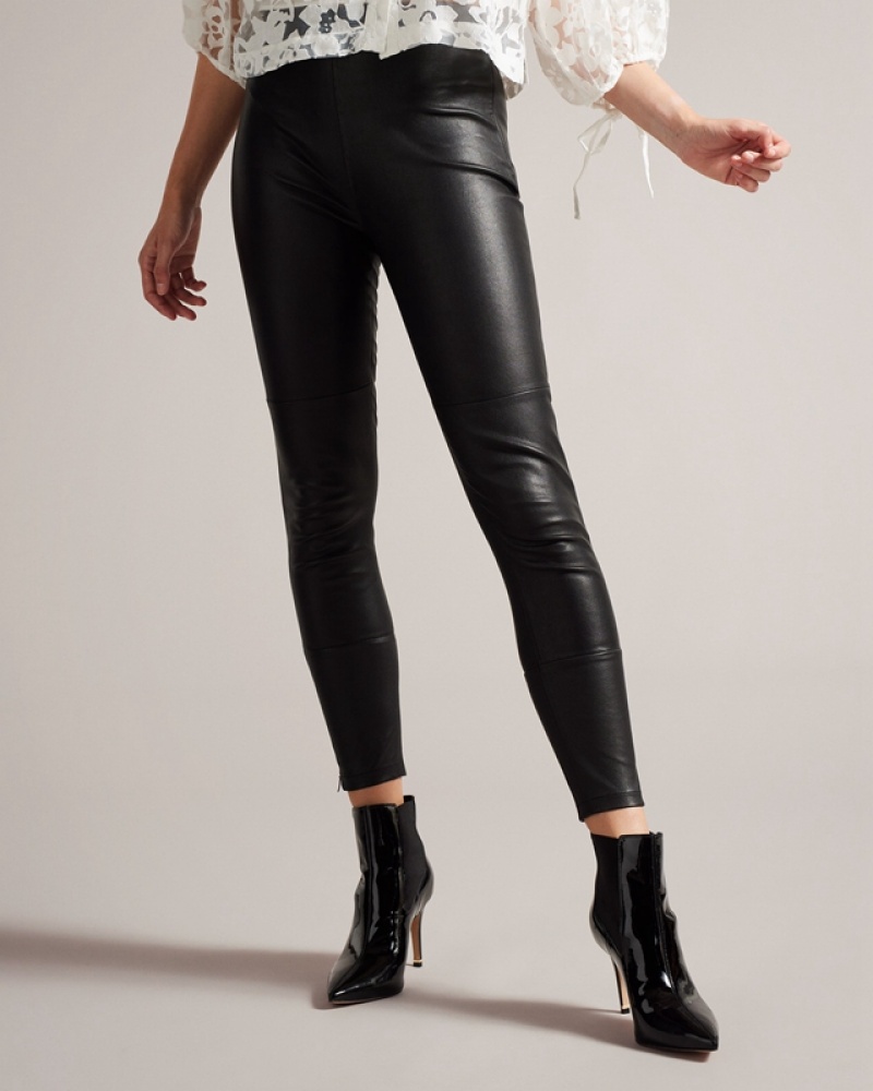 Ted Baker Kirrenn Stretch Leather Women's Leggings Black | 421967-LSQ