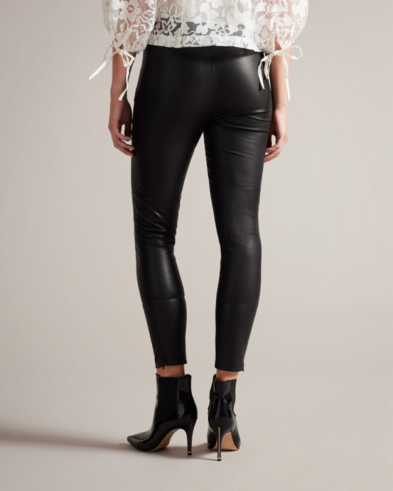 Ted Baker Kirrenn Stretch Leather Women's Leggings Black | 421967-LSQ