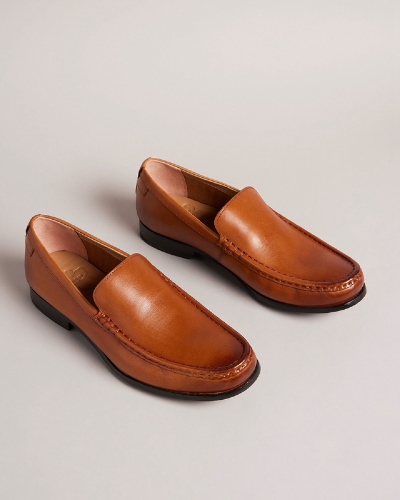 Ted Baker Labi Leather Penny Men's Loafers Brown | 318460-OZP