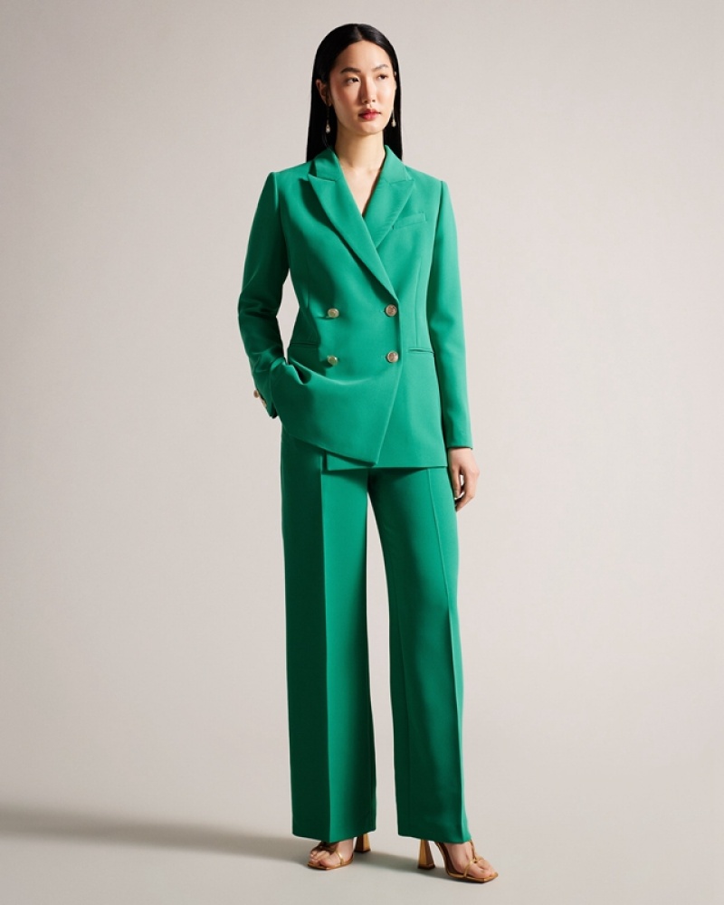 Ted Baker Llayla Double Breasted with Gold Detailing Women's Jackets Green | 694802-GQY