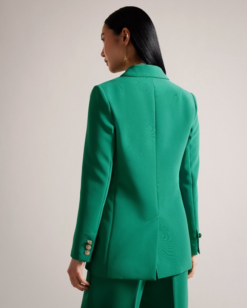 Ted Baker Llayla Double Breasted with Gold Detailing Women's Jackets Green | 694802-GQY