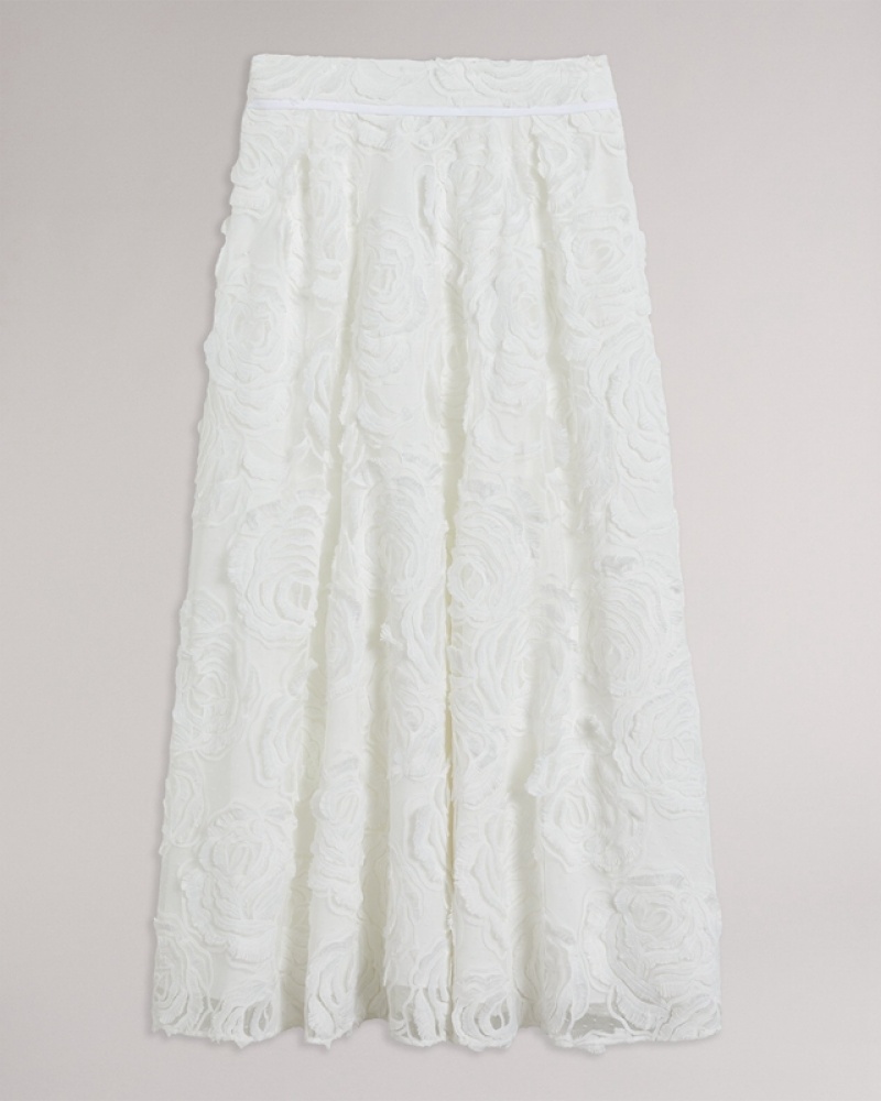 Ted Baker Louelaa Midi with Pleats Women's Skirts White | 275069-FWB