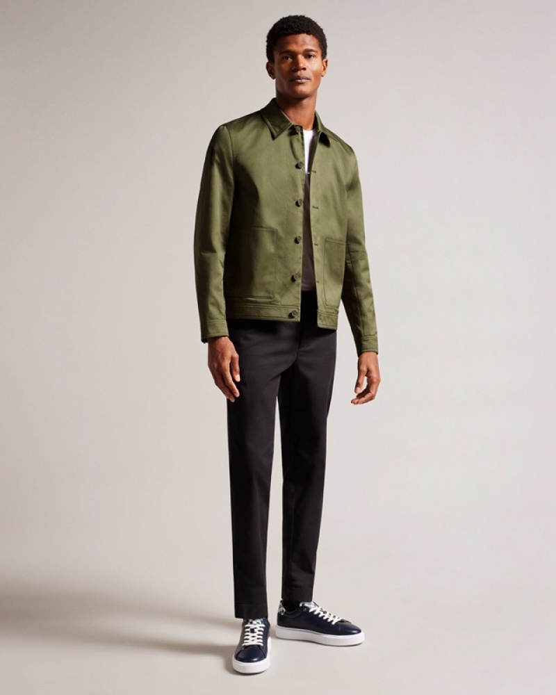 Ted Baker Lucianj Slim Fit Cotton Sateen Men's Shirts Green | 034951-UMW