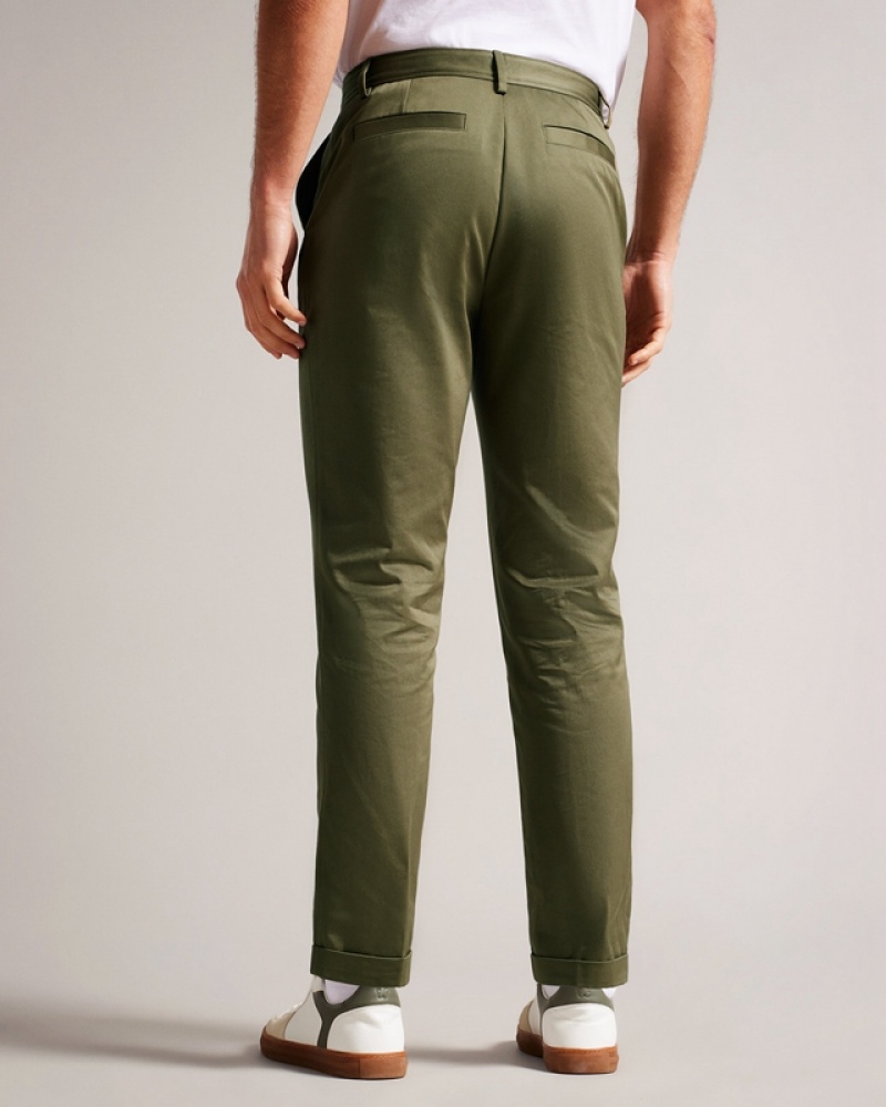 Ted Baker Luciant Slim Fit Twill Men's Pants Green | 015248-ITQ